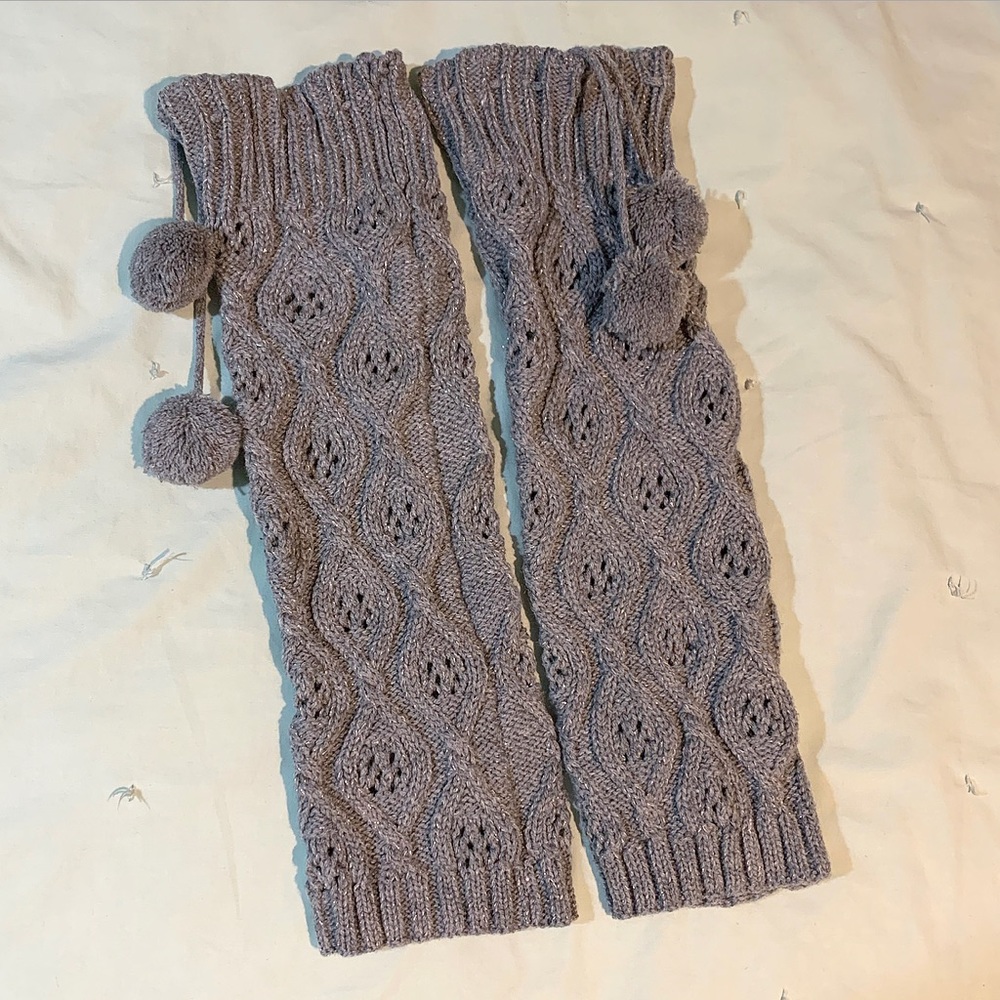 BRAND NEW Knit Leg Warmers with Pom Poms